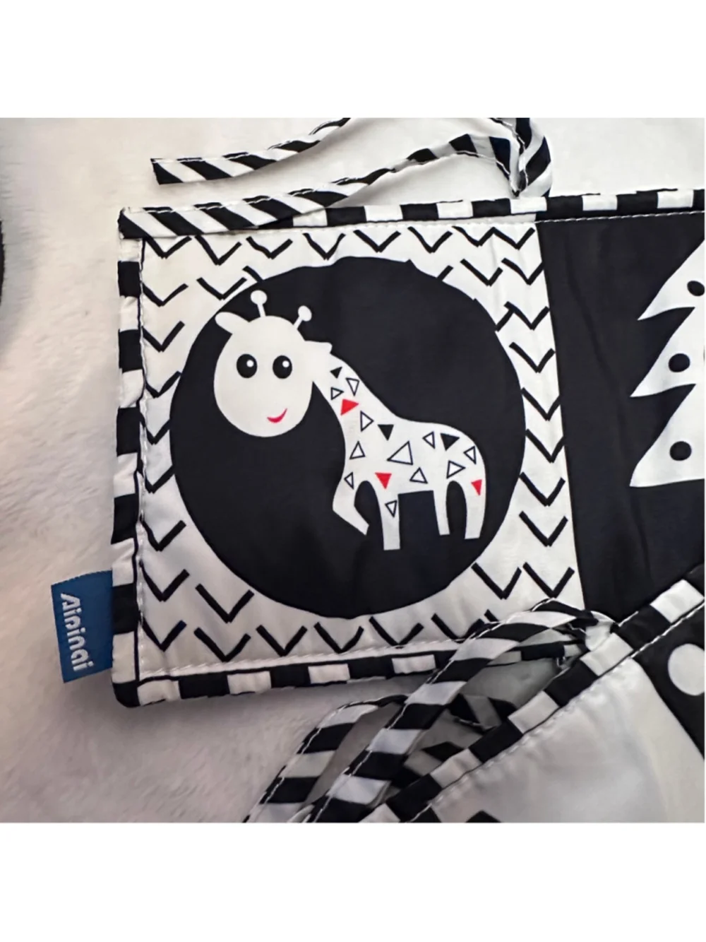 Aininai Baby High Contrast Soft Book Black White Sensory Toy